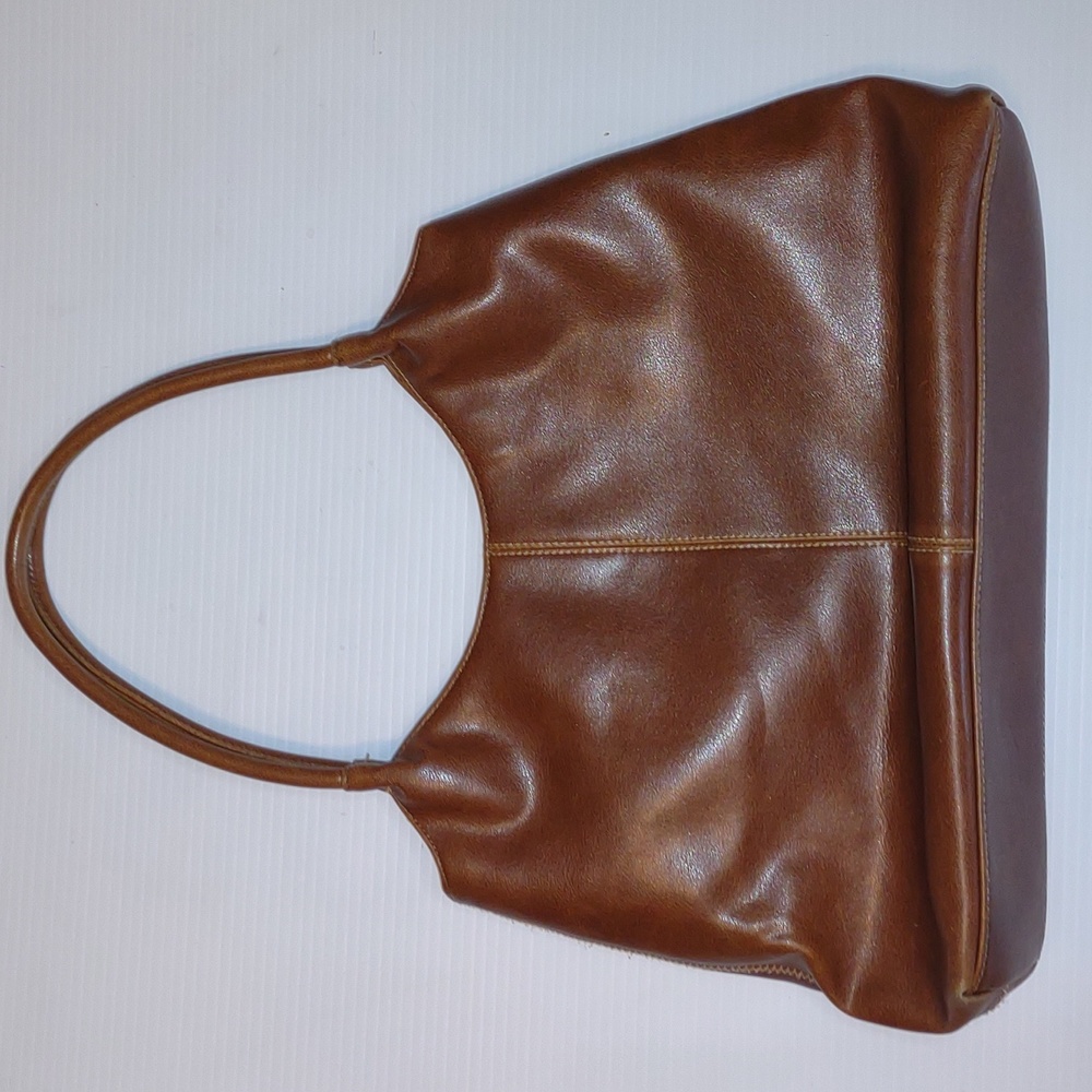 👜VINTAGE👜 LIZ CLAIBORNE ACCESSORIES Hobo Style Satchel in Brown - Picture 2 of 9